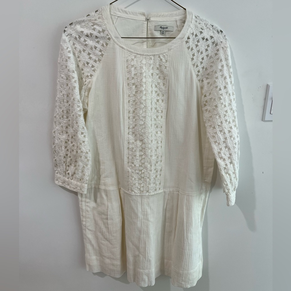 Madewell Dress with Sheer Sleeves